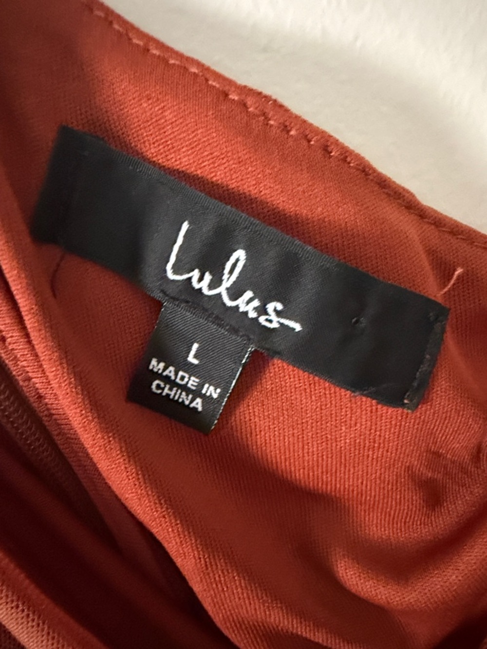Lulu's One-Shoulder Rust Ruched Midi Dress - Picture 2 of 3